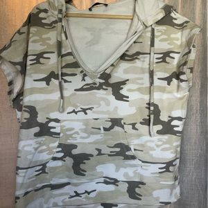 Camo hoodie top